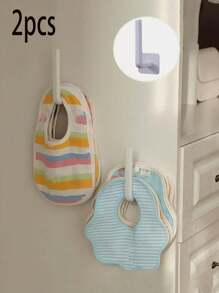 2 szt. bez wiercenia, dziecięcy stojak do przechowywania w kształcie litery L, plastikowy wieszak ścienny na kapelusze, nieprzylepny wieszak ścienny w kształcie litery L, ścienny hak do przechowywania, wieszak do przechowywania wiszących kapeluszy, wielofunkcyjny hak wspornikowy, akcesoria haczykowe Love Valentine - Biały - Zobacz 2