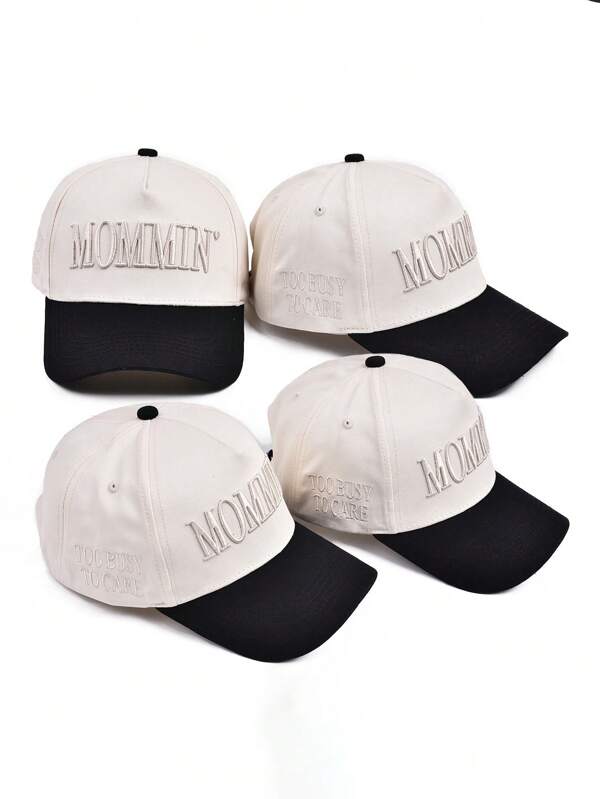1pc Softtop Baseball Cap, Adjustable Brim, Ventilated Outdoor Visor, Outdoor, Sports, Camping, Holiday Gift Neutral Baseball Cap, Mother's Day Gift, Embroidered Letter Ponytail Baseball Cap, Suitable For Daily Casual White Hat