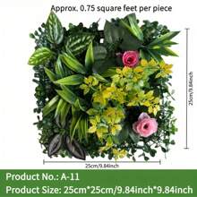 CTSZOOM Disponible en 23 estilos, paneles de pared de césped artificial, múltiples estilos con césped, follaje floral artificial, césped artificial, alfombras de césped artificial, decoración de pared exterior, decoración de boda, decoración navideña, follaje artificial, césped artificial, 100 bridas, pared de plantas, decoración de pared verde de 10x10 pulgadas