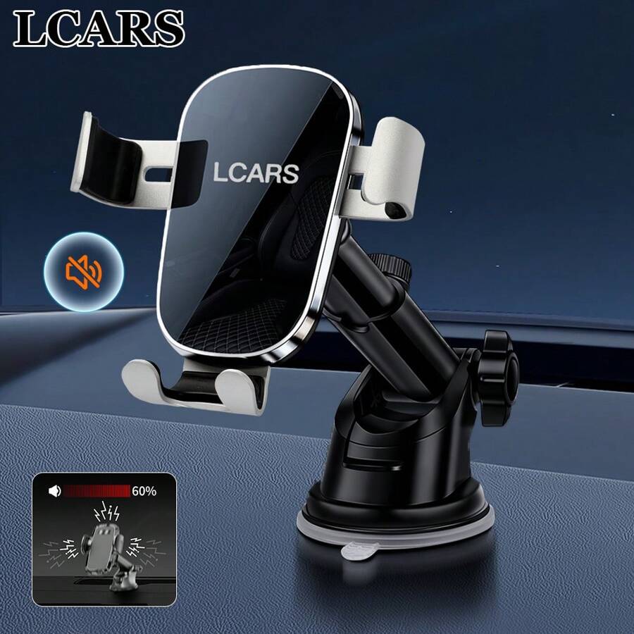 LCARS 2025新款合金+ABS手機車用支架,通用可調多角度吸盤式儀表板手機架 - F4-3鏡面+圓筒吸盤(送替換吸盤底膠1張) - 查看 1