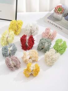 Estambre artificial de flor de 2.5mm con doble cabeza, 350-360/700-720 raíces, estambre floral falso con perla mate para tarjetas de Navidad, decoración de boda y manualidades DIY - Multicolor - Ver 10