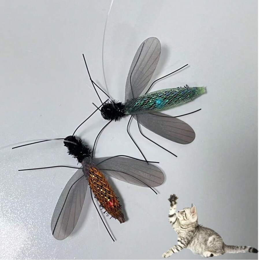 Lifelike Insect Cat Toys, Interactive Cat Toy Wand With Long Hanging Rope, Durable Plastic, Cat Toys For Indoor Cats