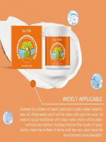 100g Orange Cleaning Paste, Convenient & Quick To Use, Effectively Maintains Shine, Cleans Stains, Grease, Polishes Surfaces. Suitable For Stove, Pot, Range Hood, Multi-Functional Cleaning Paste With Sponge, Suitable For Eid Al-Adha