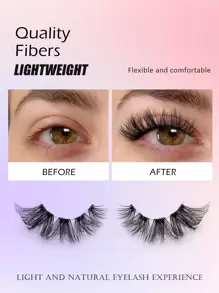 Asiteo 5 Pairs Wispy Cat Eye False Eyelashes, Clear Band, Natural, Comfortable, Fluffy Soft, Reusable, And Lightweight For A Dramatic Eye Makeup Look - Perfect For Everyday Wear, Parties, And Special Occasions - 眼尾拉長款 - 查看 4