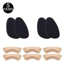 5 Pairs: 2 Pairs Black Forefoot Pads, 3 Pairs Apricot Heel Grips, Ultra Soft Sponge, Anti-Friction, Invisible Heel Pads For High Heels