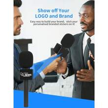 YOUSHARES Microphone Square Cube Flag Station - Mic Wireless Handle Flag Station For Interview GO Handheld, Compatible With Most Wireless Microphone Handheld, Black - 黑色 - 查看 5