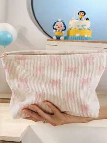 1pc Bow, Flower, Heart Print Toiletry Bag, Travel Bag, Suitable For Beach, Swimming Pool, Swimwear, Travel Organizer, Makeup Bag, Cosmetic Bag, Vacation Organizer, Large Capacity Toiletry Bag For Lipstick, Brushes, Skincare, Phone, Coins, Small Items, Multifunctional Use For Home, Gift, Vacation And Holiday, Teenager Bathroom Storage Bag, School Makeup Bag, Back To School Supplies, Cosmetic And Toiletry Storage, School Supplies, Storage Bag, Room Supplies - Multicolor - View 14