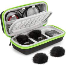 YOUSHARES Hard Carring Case With 2 Packs Windscreen Muff For Røde Wireless Go 2 Microphone - Flocking Mic Carring Case Windshield Compatible With Rode Wireless GO 2 Microphone - Case_2 Furry Cover - View 1