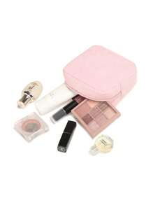 1pc Pink Sanitary Napkin Storage Bag, Portable Storage Bag, Large Capacity, Simple Style, Used To Store Sanitary Napkins, Panty Liners And Tampons, A Necessity For Girls, A Good Choice For Going Out.(L1 Stripe Series Makeup Bag Travel School Supplies Travel Essentials Make Up Bag Holiday Essentials Cosmetic Bag Makeup Bags Makeup Pouch Makeup Organizer Holiday Winter 2024 Make Up Organizer Makeup Storage