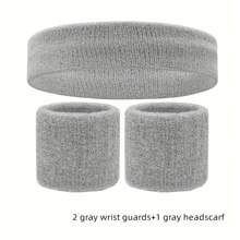 Set Of Unisex Sports Headbands And Hand Straps - 1-3 Pieces, Solid Color, Medium Stretch Polyester, Sweat-Absorbent Sports Gear, Suitable For Running, Yoga, Outdoor Activities, Basketball, Volleyball, Badminton - Not Charged