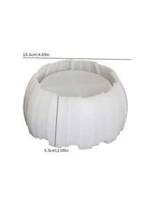 DIY 栅栏硅胶蜡烛模具不对称垂直条纹环氧树脂储物碗香薰石膏蜡烛杯多肉花盆混凝土粘土铸造模具 - 白色矽膠模具 - 查看 2