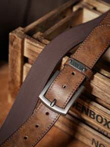 1条男士PU皮腰带，适合休闲、商务、夏季送礼，也适合学校休闲、商务场合、送给男友、丈夫、父亲等男士的礼物，日常佩戴，时尚百搭，适合青少年、户外、度假、运动、旅行、街头、波西米亚风、复古秋季、万圣节等秋冬季配饰，适合青少年、青年、男士，休闲、户外、运动、度假、毕业礼物、生日礼物、日常佩戴。