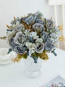 1PC/3PCS 人造花-玫瑰、丝绸玫瑰、假植物、家居、餐厅、客厅、户外花园装饰、插花艺术、摄影道具、秋季、春季、花瓶、花墙、花环、新娘花束、婚礼装饰、DIY 花环材料、生日派对装饰材料、家居装饰配件、情人节。