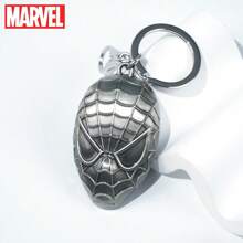Marvel 1 件漫威官方授权蜘蛛侠面罩锡合金钥匙扣包夹配件包饰钥匙圈适用于汽车钥匙卡通礼物 - 銀色 - 查看 5
