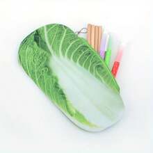 1 pieza Estuche de lápices de peluche creativo y divertido en forma de verdura, de gran capacidad para guardar lápices y bolígrafos