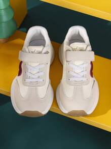 Infant Fashionable Casual Soft Bottom Comfortable Contrast-Color Letter Patchwork Hook And Loop Sport Shoes - Red - View 2