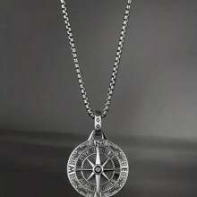 1 pièce Collier pendentif boussole vintage personnalisé pour homme