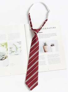 1pc Elasticated Striped Bow Tie For Women, Suitable For Schoolgirl Style, Casual Daily & Street Wear