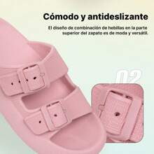Sandalias de Almohada para Mujer – Suela Gruesa, Hebillas Ajustables, Diseño Moderno y Cómodo - Rosa - Ver 5