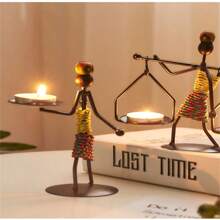 New European Style Creative Ins Style Candle Holder, Nordic Style Dining Room Table Decor, Bar Counter Decoration - Multicolor - View 5