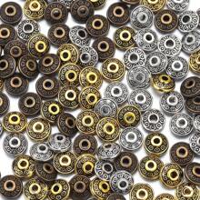 50pcs/Pack Retro Metallic Spacer Beads, 6.5mm Gold, Silver, Bronze Color, Elegant Handmade Jewelry Making DIY Supplies, Suitable For Bracelet, Necklace, Accessory, Pendant, Wholesale Beads