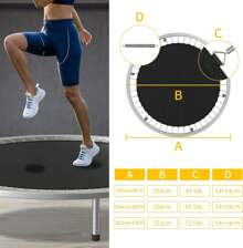 VA-Cerulean Trampoline Jumping Mat 8/10/12ft Jumping Mat With 48/60/72 Rings To Choose From, Trampoline Accessories, Replacement, Black - Black - View 2