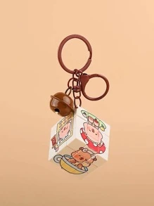 Móc khóa hình hoạt hình Capybara 3D có chuông - Có móc khóa hình con tôm hùm, Thích hợp cho ví nữ, ba lô, đồ trang trí điện thoại, phụ kiện móc khóa - Quà tặng sáng tạo cho sinh nhật, đám cưới, tiệc ngày lễ - Nhiều màu - Xem 14