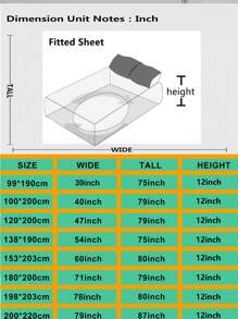 1pc Leaf Pattern Fitted Sheet, Fabric Fitted Bottom Sheet For Bedroom - Green - View 2