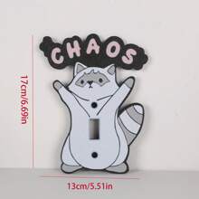 1 件可爱浣熊设计灯开关面板，俏皮风格点亮家居空间，安全材质，实用美观，优质生活选择