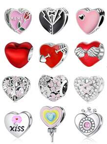 1 件时尚优雅情人节爱情吊坠女士 DIY 手链项链朋友礼物 - 彩色 - 查看 1