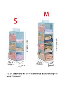 1/2 件多功能衣柜悬挂式储物袋，可洗收纳袋 - 淺藍色 - 查看 5