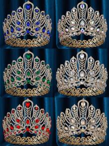 Crown For Women, Baroque Queen Crown - Crystal Gold Tiara For Wedding Birthday Topper, Queen Crown For Costume Party Prom Gift - Multicolor - View 13