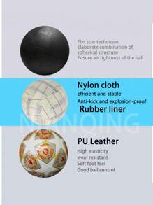 Professional League Soccer Balls, High-Quality PU Leather, Excellent Elasticity, Seamless Heat Bonding Technology, Anti Slip, Wear-Resistant, Easy To Kick, Professional Adult Youth Training Competition, No. 5 Football, Free Ball Needle, Ball Net - Gold - View 5
