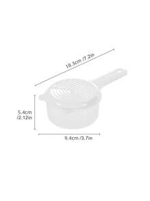 1 件通用白色厨房蓝莓葡萄樱桃清洗盒，卡通熊手柄水果沥水篮，微波炉适用透明 PP 材质收纳盒 - 白色 - 查看 3