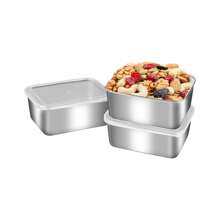 Bộ hộp đựng thực phẩm bằng thép không gỉ 1/3/6 chiếc có nắp, hộp đựng đồ nhà bếp, khay đông lạnh, đĩa đựng đồ nướng, an toàn cho lò nướng, an toàn cho tủ lạnh và máy rửa chén - Nhiều màu - Xem 13