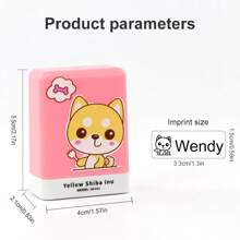 Timbro personalizzabile con nome cartoni animati per abbigliamento, scarpe, lunch box, zaini - in plastica resistente, inchiostro nero impermeabile, facile da usare, senza piume, ideale per articoli scolastici e da ufficio