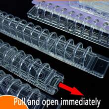 1件装透明大容量抽拉式活页扣环夹条装订环扣软塑料可拆卸更换活页替换芯办公用品、返校、学校用品