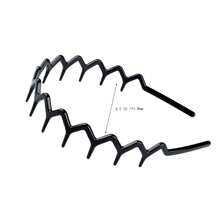 Set Of 2 Women Zig Zag Black Plastic Sharks Tooth Hair Comb Headband Fashion Women Leopard Hairbands Hair Accessories For Daily,Hairband,Hair Hoop Headbands