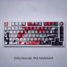 Bokawz Sakura Raven 键帽，PBT 樱桃轮廓，5 面染料升华，半透明侧面蚀刻，适合 6.25U 空格键 61/68/75/84/87/98/100/104/108 键布局 - Only keycap, Not keyboard - 查看 9
