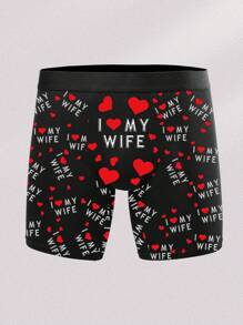 Men's Underwear Printed Fashionable Breathable Boxer Briefs,5Pcs - Black - View 2