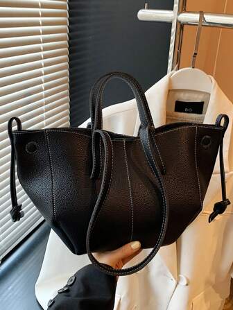 Large Capacity Casual Vintage Women's Tote Handbag With Shoulder Strap