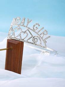 1pc Minimalist Headpiece Crown Design Hair Accessory, Elegant Princess Headband Headpiece, Stylish Crown Hair Adornment For Women, Suitable For Weddings, Galas, Birthday Parties, Photo Shoots - Alloy Diamond Crown, Events & Cosplay Accessories