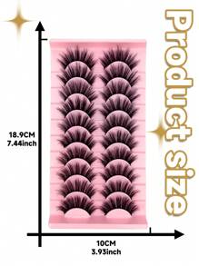 10 pares de pestañas postizas 3D Colash, densas, rizadas, esponjosas, de apariencia natural, 10-18-10mm, kit de maquillaje para uso diario, citas, fiestas, adecuado para todos - Pestañas Fluffy - Ver 7