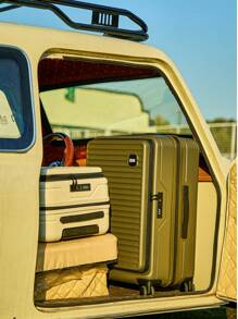 20 Inch Functional Boarding Case, Portable Suitcase With Cup Holder, Luggage With Password Lock,Solid Color Luggage Case Set : Portable Square Handside Handbag & Large Capacity Handside Travel Suitcase With Password,Large Capacity Suitcase, Functional Travel Trolley Case, Boarding Case & Luggage With Cup Holder Bag For School School Accessories School Stuff - Red - View 11