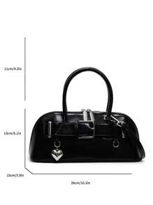 1pc Heart Shaped Belt Buckle Handbag Shoulder Bag, Versatile Fashion Women Crossbody Messenger Bag, Suitable For Daily Commuting