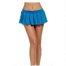 Women Sexy Skirt Dance Club Party Frill Short Skirts Preppy Schoolgirl Pleated Micro Skirt - Màu xanh lam - Xem 2