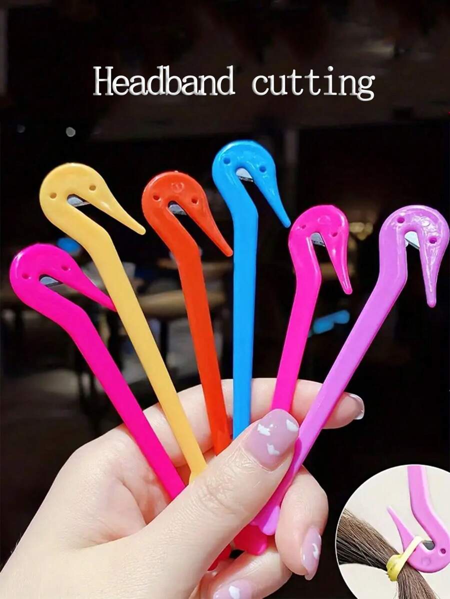 1 dụng cụ cắt dây buộc tóc cầm tay, 1 móc buộc tóc đàn hồi dùng một lần, dụng cụ tháo dây buộc tóc nhẹ nhàng, dụng cụ cắt dây buộc tóc nhiều màu sắc không gây hư tổn - Nhiều màu - Xem 1