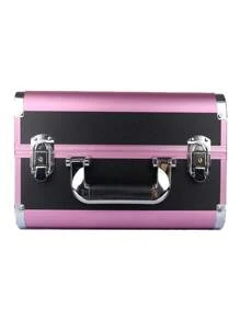 Makeup Train Case, Cosmetic Box, Portable Makeup Case, Makeup Storage With Mirror, Locking For Cosmetologist Aesthetic Supplies Nail Tech Traveling Makeup Box, For Makeup Tools, Waterproof, Large Capacity, Multifunctional, Aluminum Alloy, For Travel, For College Dorm, Minimalist, For Women, For Men - Pink - View 7