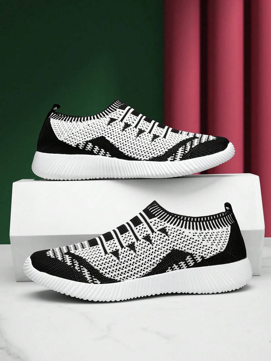 2025 New Men's Outdoor Sports Shoes, Running Shoes, Knit Upper, Anti-Slip Sole Design, Suitable For Outdoor Activities