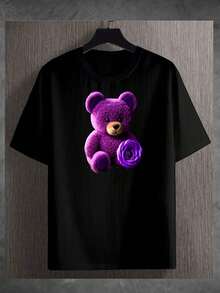 Camiseta T-shirt PURPLE BEAR Envio imediato - Preto - Visão 1
